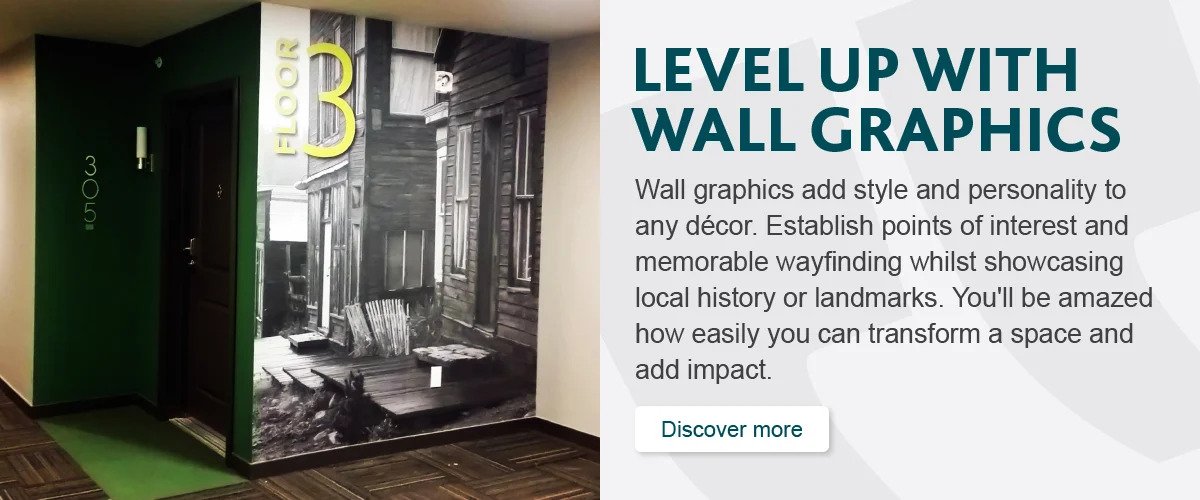 level up with wall graphics