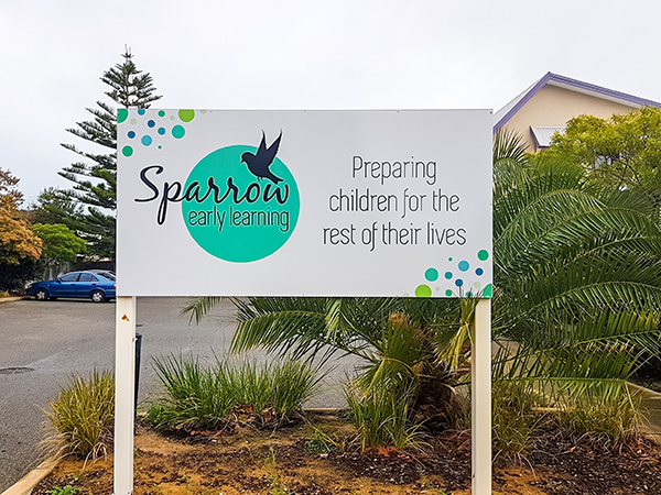 Sparrow exterior sign