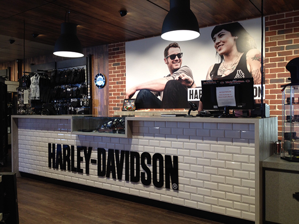 Harley Davidson custom lettering on register