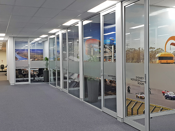 Kelly Group frosted windows inside office