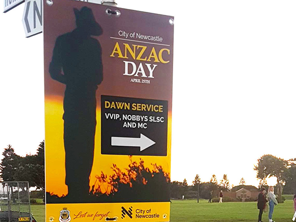 Newcastle stand-up banner