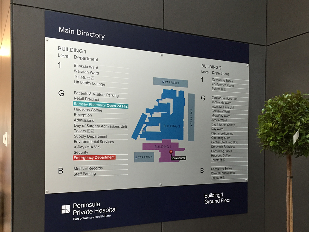 Building Directional Sign