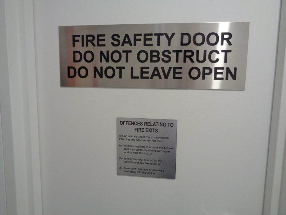 Fire Safety Door Sign